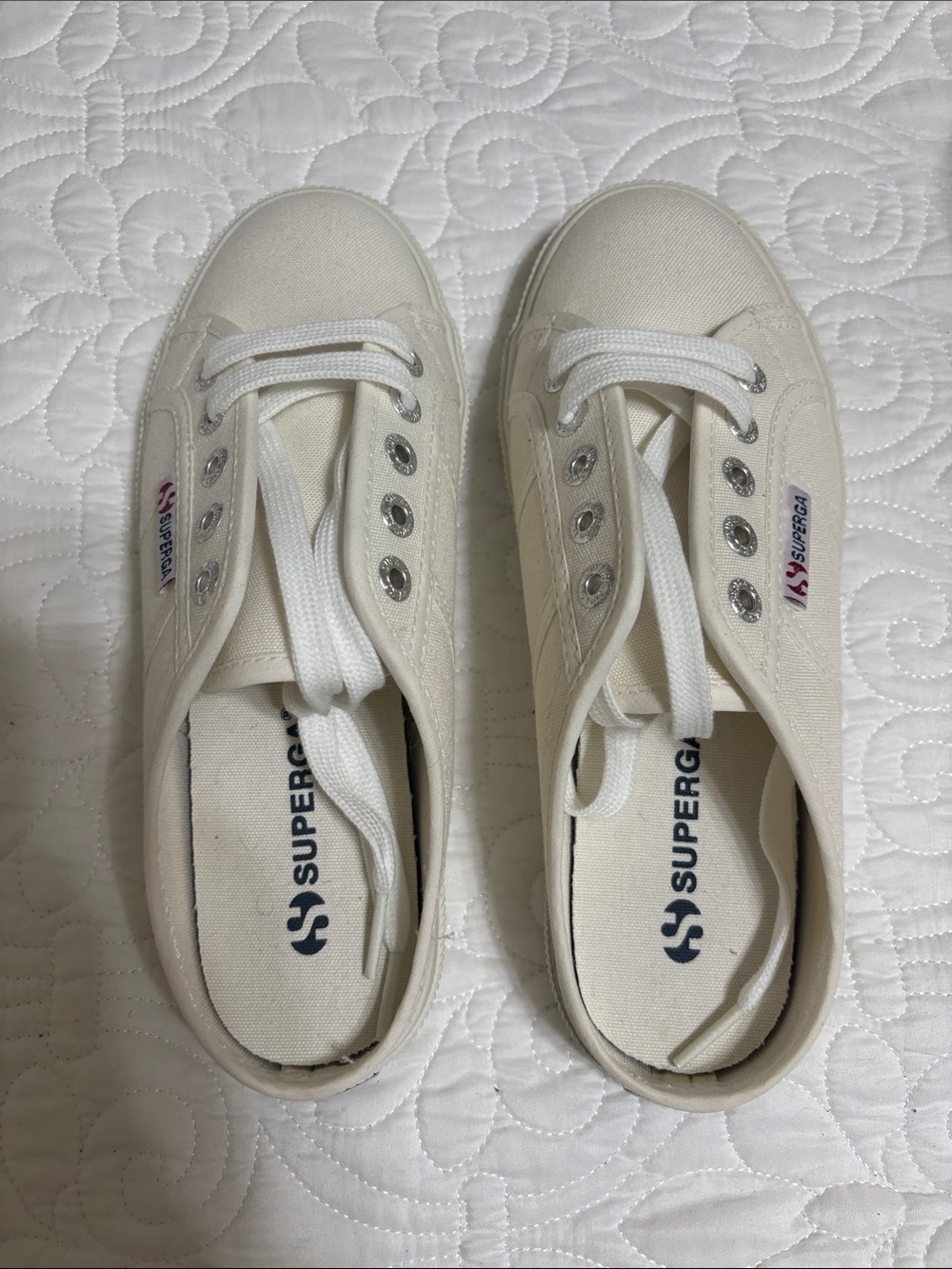Superga Off-White Canvas Low-Top Sneakers